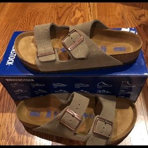 Birkenstock Arizona taupe suede leather new